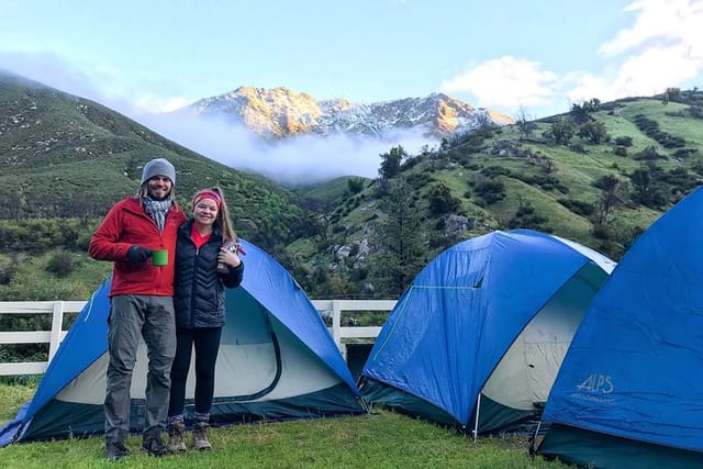 Camping in springtime